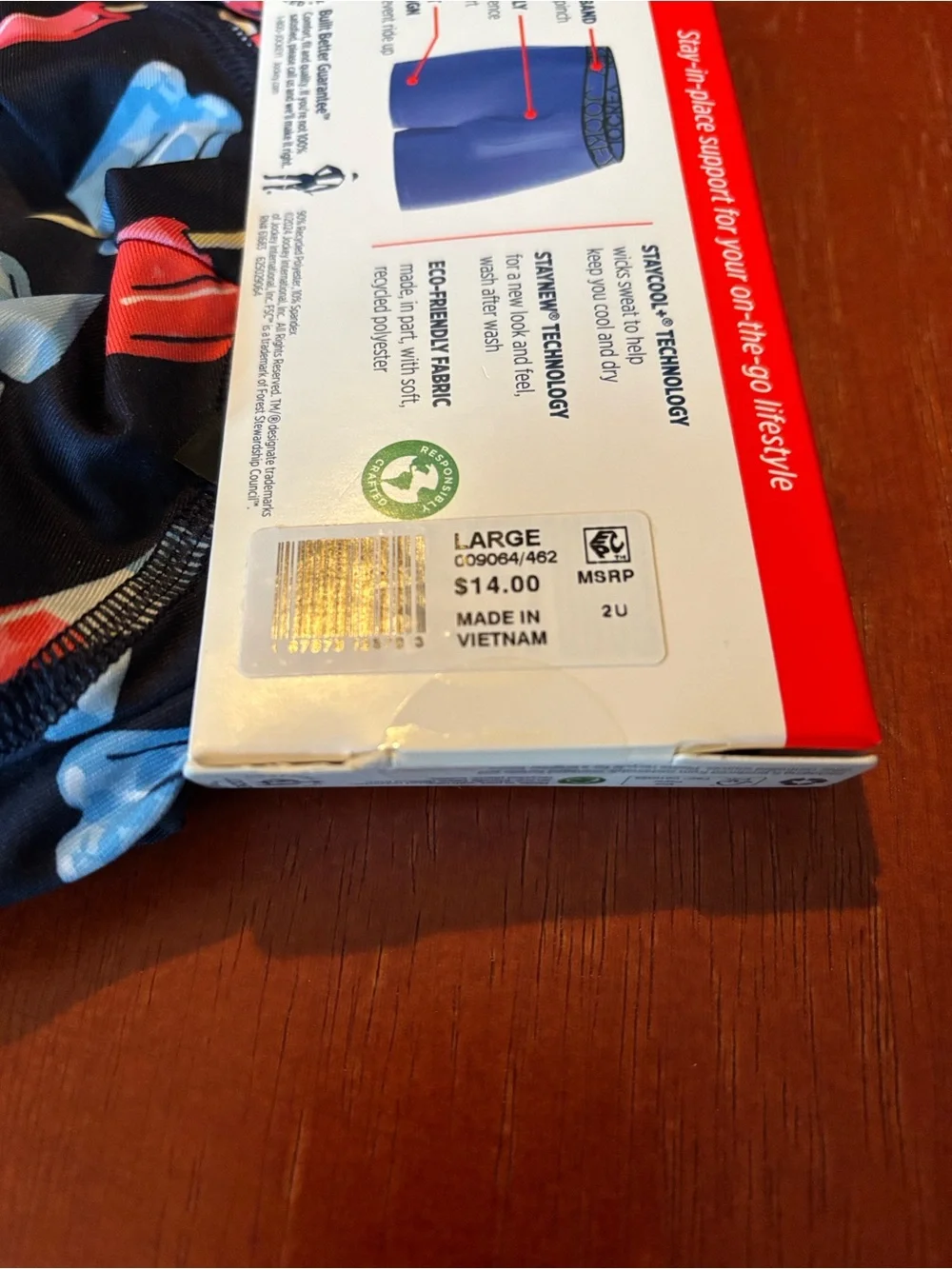 2 Pair Jockey Stretch Boxer Briefs Red Pickleball Paddles & Blue Popsicles NWT